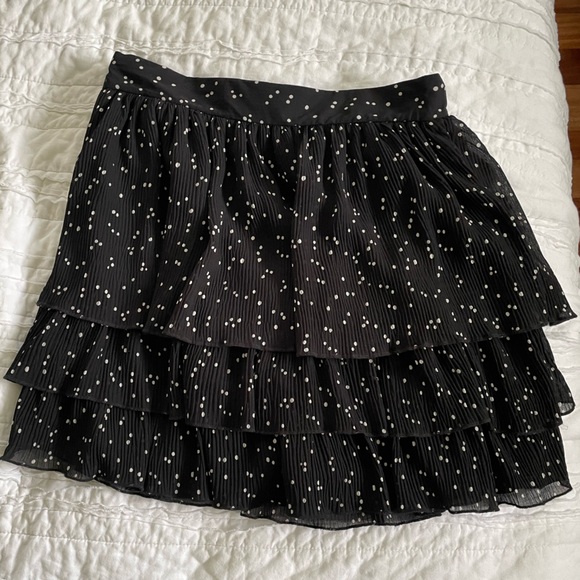 Zara black and white polka dot tiered skirt - Picture 3 of 4